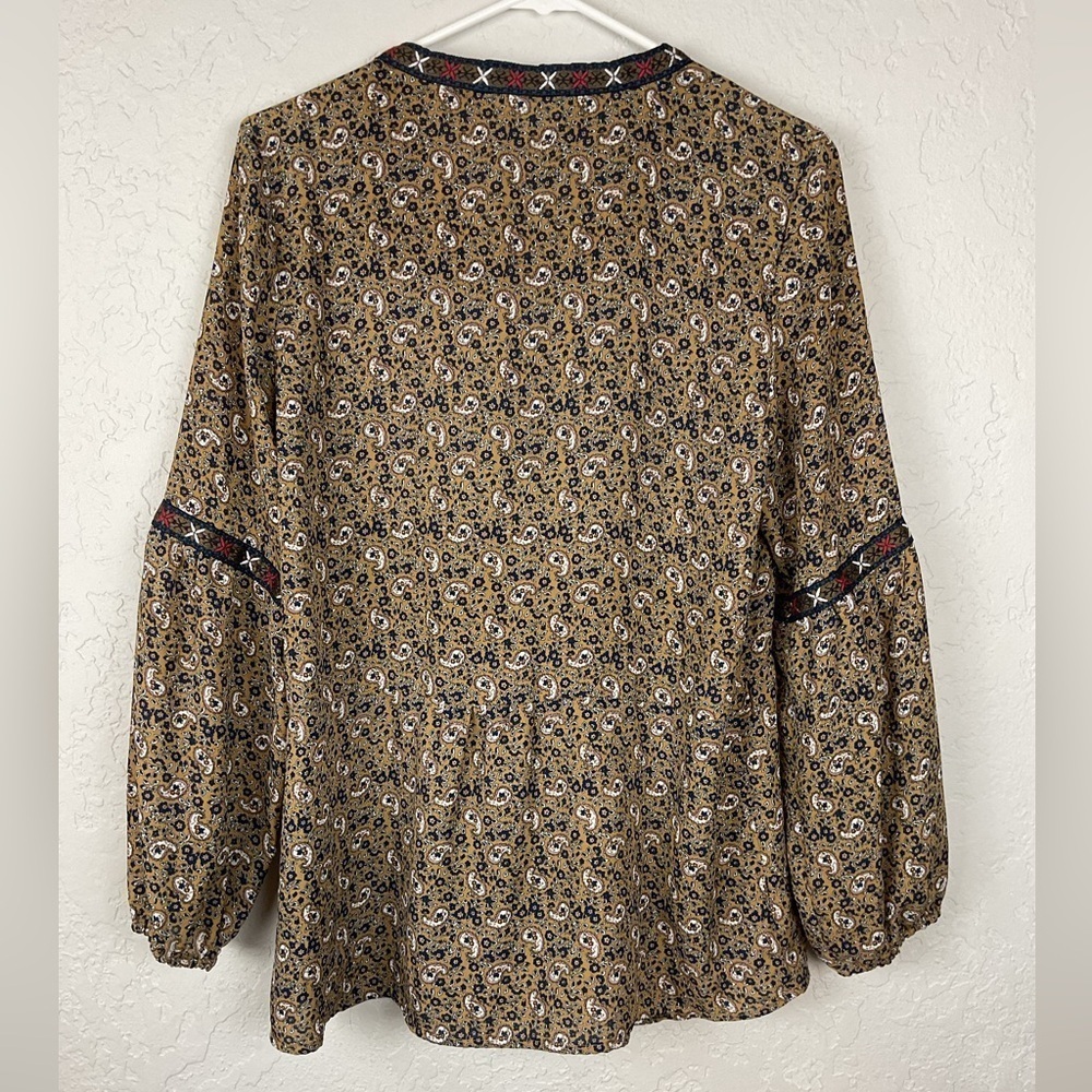 Alchemy Thread Boho Peasant Tunic Paisley Pattern Top Size Small Tassels - Picture 4 of 6